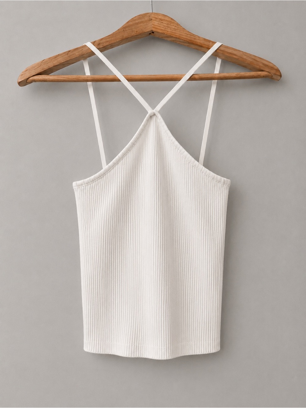 Vero Moda White Ribbed Crisscross Strap Camisole